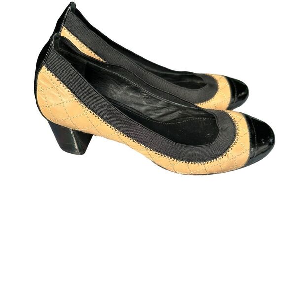 Tory Burch Gabby Ballet Heels Black and Tan size 6.5 - Picture 4 of 5